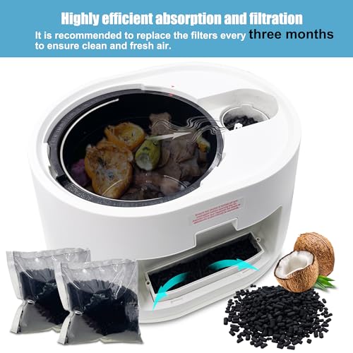 Shurex Odor Absorbing Filter Refills for Lomi Smart Waste Kitchen Composter Top and Back Filters, Replacement Activated Charcoal Filters Compatible with Electric Countertop Compost Bin - Image 5