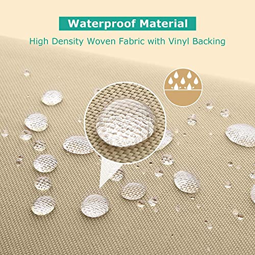 SunPatio Outdoor Daybed Cover, Heavy Duty Waterproof Round Canopy Sofa Bed Cover with Taped Seam, Patio Furniture Set Protector, All Weather Protection, 75"Dia x 35"/16”H, Beige - Image 3