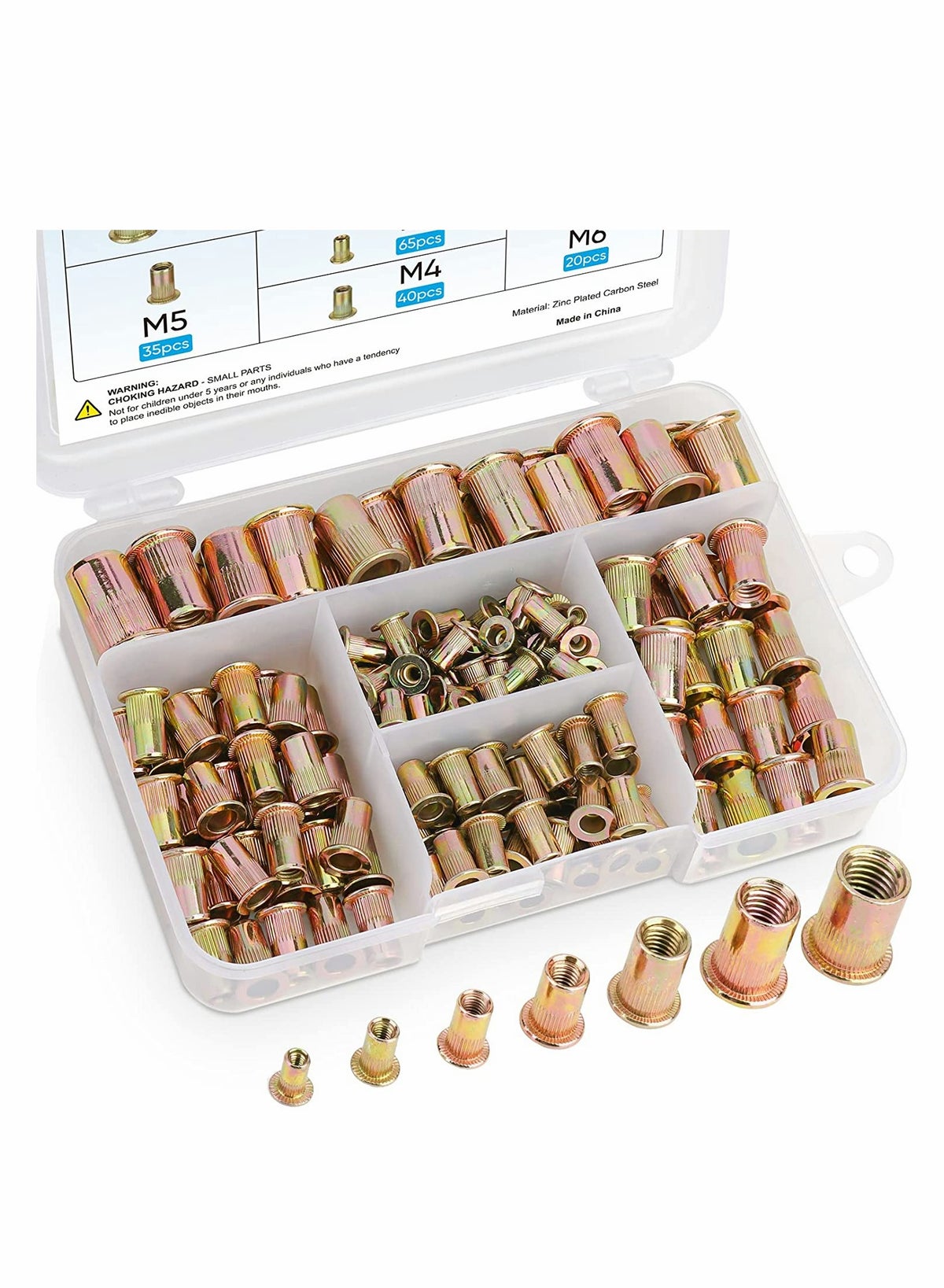 Generic Metric Rivet Nut Kit, Heavy Duty Zinc Plated Carbon Steel Flat ...