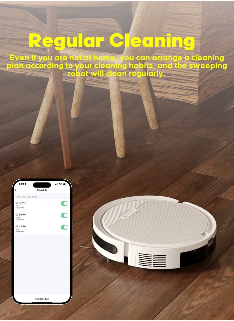 pureatic - Robot Vacuum And Mop Combo, App/Voice Control, 3 In 1 Robot Vacuum Cleaner, 4000pa Max Power Suction, Scheduled Cleaning, Automatic Recharge, For Pet Hair, Low Carpet - Image 1