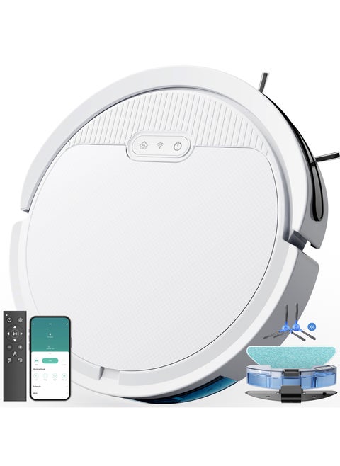 Robot Vacuum And Mop Combo, App/Voice Control, 3 In 1 Robot Vacuum Cleaner, 4000pa Max Power Suction, Scheduled Cleaning, Automatic Recharge, For Pet Hair, Low Carpet