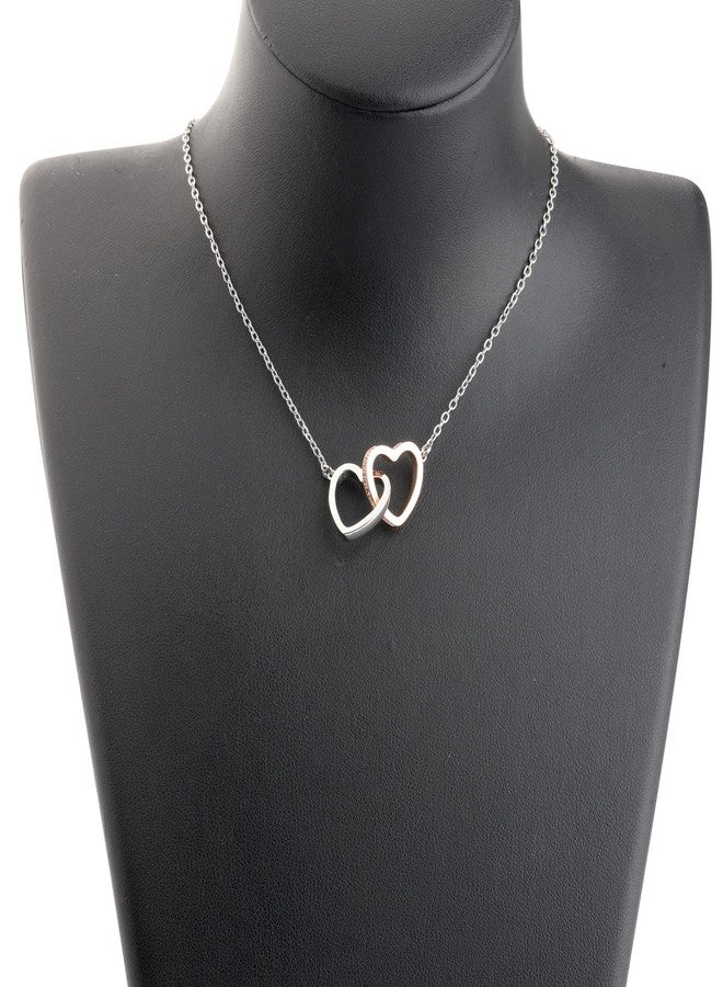 PLITI Boys Unisex Classic Interlocking Heart Necklace, Memory of Son, Stainless Steel, Cubic Zirconia, 17.72 Inches - Image 5