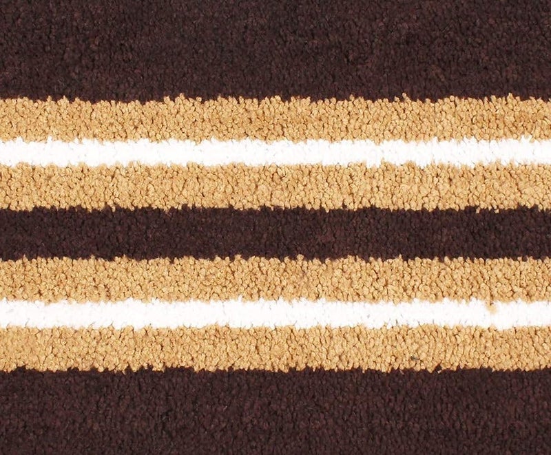 SKIVE India Rectangular Striped Soft Microfiber Yarn Durable & Washable Multipurpose Runner for Home/Kitchen/Living Area/Office Entrance with Anti Skid Backing/Quick-Drying Mats_Coffee with Gold - Image 3