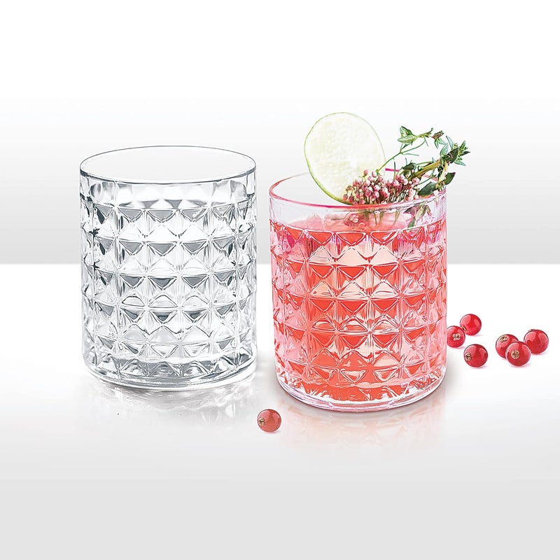 Treo by Milton Knitts 260 Glass Tumblers, Transparent, Knitt Textured Design Glasses Set of 6, 260 ml Each Ideal for Water, Juice, Cocktails, Mocktails - Image 3