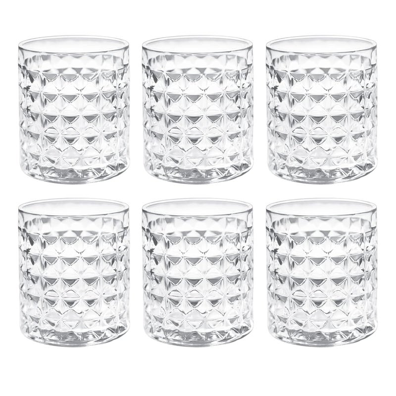 Treo by Milton Knitts 260 Glass Tumblers, Transparent, Knitt Textured Design Glasses Set of 6, 260 ml Each Ideal for Water, Juice, Cocktails, Mocktails - Image 2