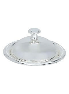 Alsaif Gallery Silver Engraved Round Stainless Steel Date Jar With Lid 
