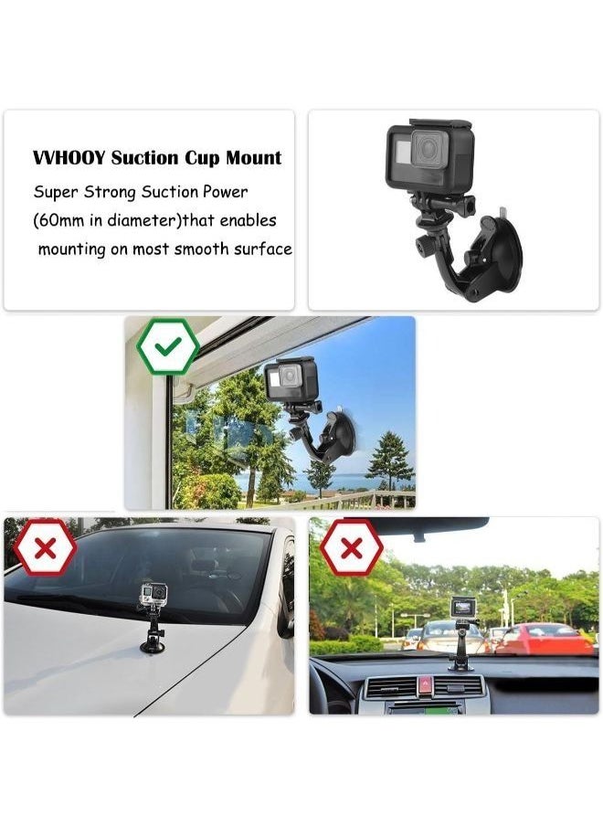 Action Camera Accessories Pack Selfie Stick Floating Handle Suction Cup Mount Compatible with GoPro