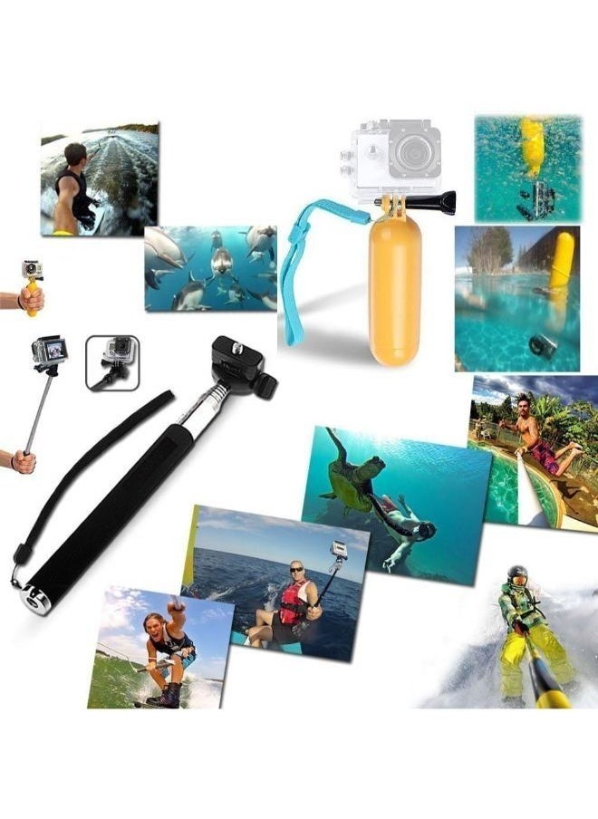 Action Camera Accessories Pack Selfie Stick Floating Handle Suction Cup Mount Compatible with GoPro