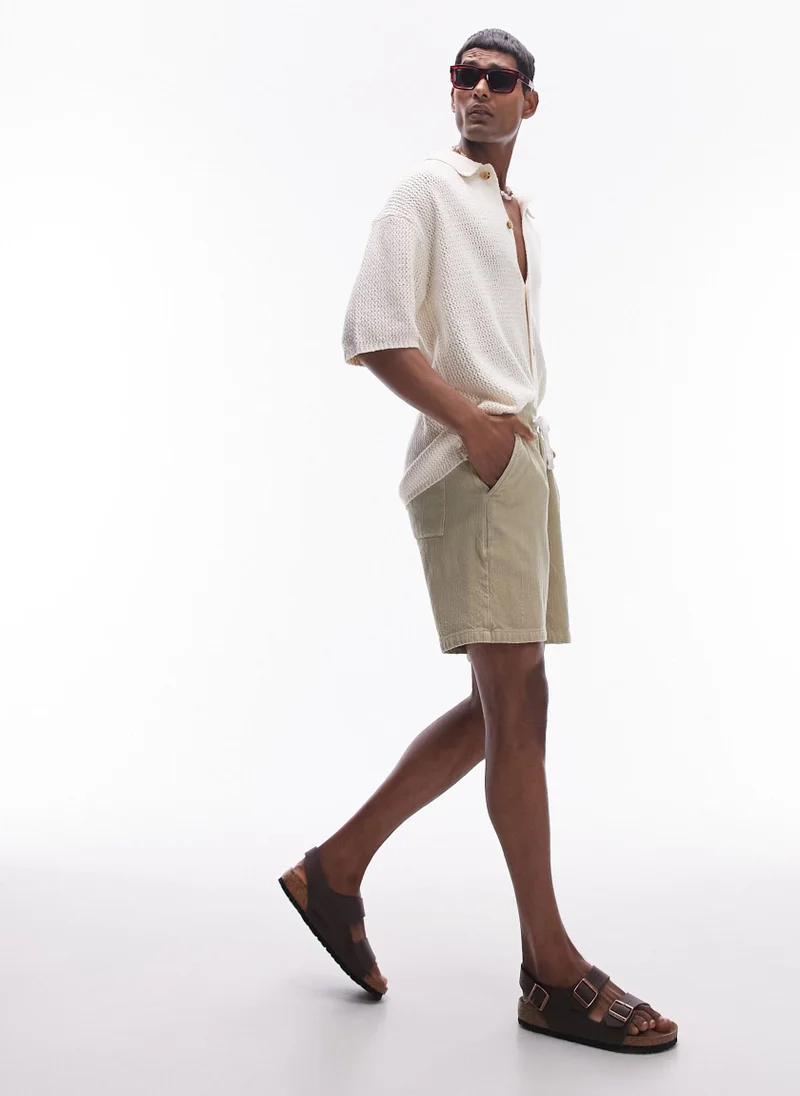 توب مان Button Through Crochet Shirt