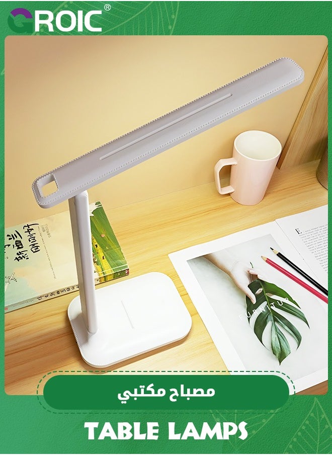 GROIC - LED Desk Lamp with USB Plug-in Use,Dimmable Eye-Caring Reading Desk Light for Home, with 3 Lighting Modes,Touch Control，LED Nightlight Bedside Lamp - Image 1
