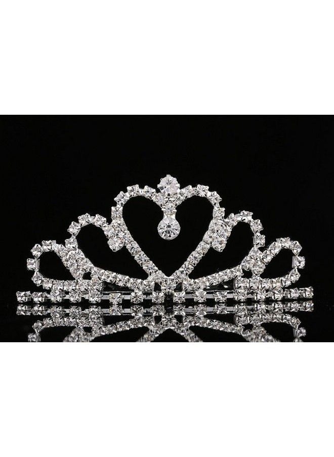 Lovely Shop Lovelyshop Mini Heart Rhinestone Tiara For Wedding Bride Prom Birthday Pegeant Prinecess Party1 Pack  - Image 1