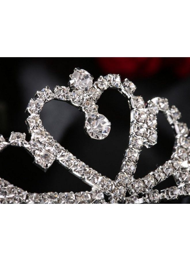 Lovely Shop Lovelyshop Mini Heart Rhinestone Tiara For Wedding Bride Prom Birthday Pegeant Prinecess Party1 Pack  - Image 5