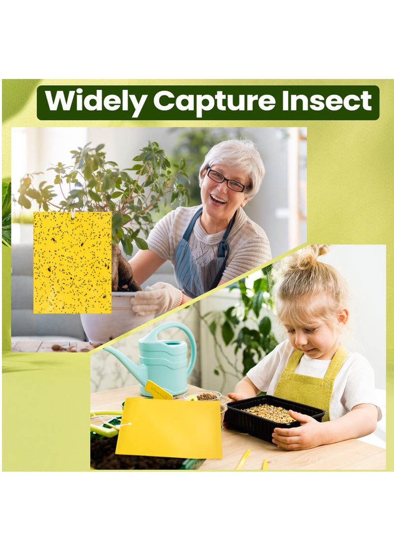 Generic 50 Pack Fruit Fly Trap, Yellow Sticky Gnat Traps Killer for Indoor/Outdoor Flying Plant Insect Like Fungus Gnats, Whiteflies, Aphids, Leaf Miners - 6x8 in, Twist Ties Included - Image 3