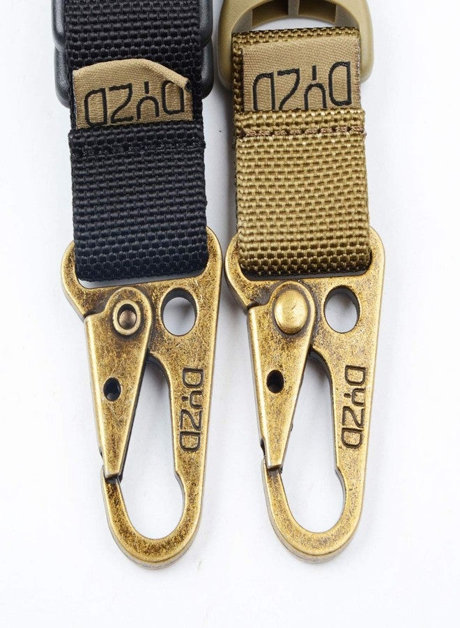 DYZD Double Buckle Tactical Gear Keychain Survival 100% Nylon Webbing Key Chain Tactical Key Holder Quick Release Buckle with Key Ring((Pack of 1 Black) - Image 3