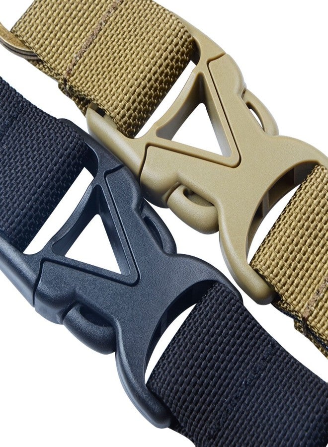 DYZD Double Buckle Tactical Gear Keychain Survival 100% Nylon Webbing Key Chain Tactical Key Holder Quick Release Buckle with Key Ring((Pack of 1 Black) - Image 4