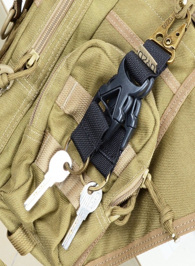 DYZD Double Buckle Tactical Gear Keychain Survival 100% Nylon Webbing Key Chain Tactical Key Holder Quick Release Buckle with Key Ring((Pack of 1 Black) - Image 5