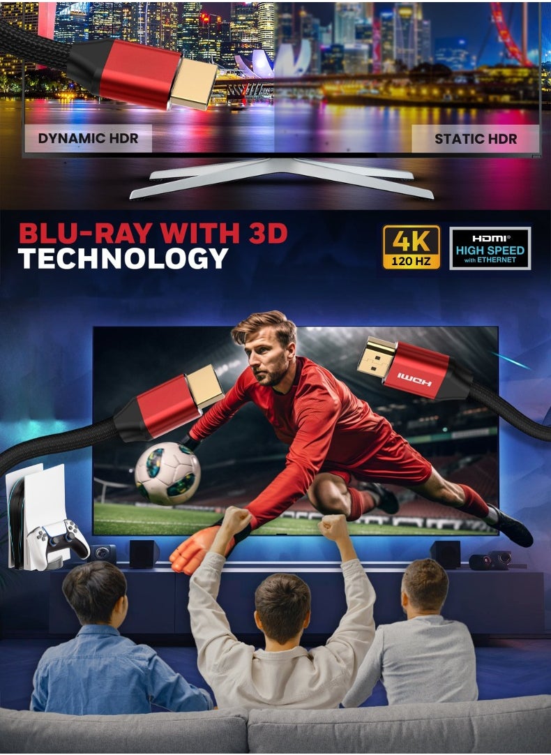 MOWSIL HDMI Cable 4K @ 30Hz | 2-Year Warranty | 1m Cable | HDMI 1.4 High-Speed | 24K Gold-Plated Connectors | Supports 1080p, 3D, 4K & 8K  - Image 2