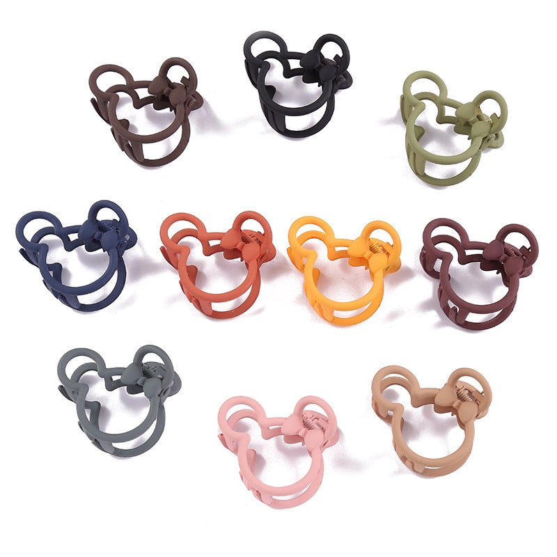 مشبك شعر كوري على شكل دب، أنيق، كرتون لطيف، لون سادة، 10 قطع، شحن عشوائي - Image 4