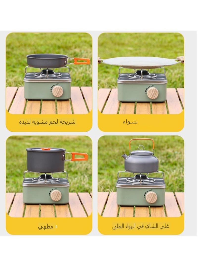 SQNCHN موقد غاز محمول فائق الخفة - موقد غاز متعدد الوظائف لرحلات التخييم، الصيد، والطهي الداخلي، لا يحتاج إلى مصدر طاقة، مثالي لجميع مغامراتك - Image 3