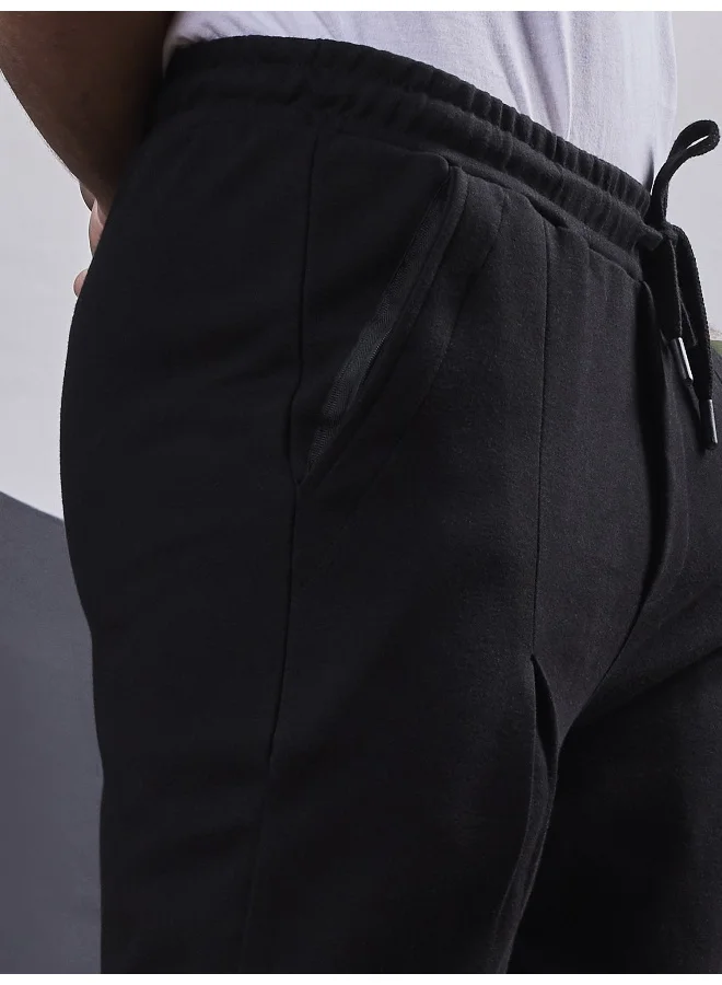 Maniac  Maniac Mens Solid Black Cotton Trackpant for Men | Best Price UAE