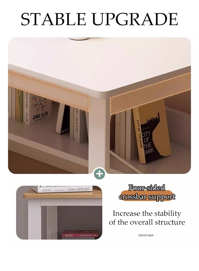 Spides Computer Desk Home Office Writing Study Desk Modern Simple Style Laptop Table with Storage Rack Under the Table Thickened Metal Leg Workstation Dining Gaming Table Ideal for Bedroom Home Office - Image 3