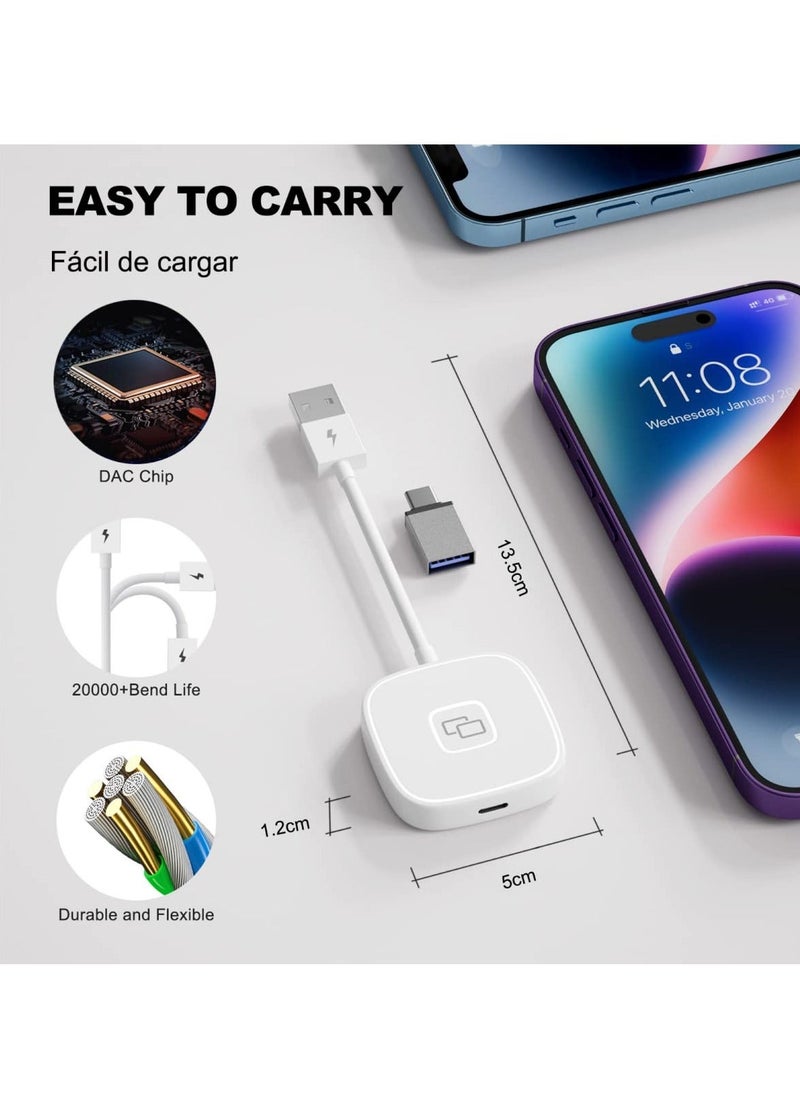 Y&D - CarMirror Carplay Adapter, for Apple Wired Converter with Cable, Plug&Play, Real-Time Transmission of Mobile Phone Screen to Enjoy All APP, Music, Navigation, Video(Square) - Image 1