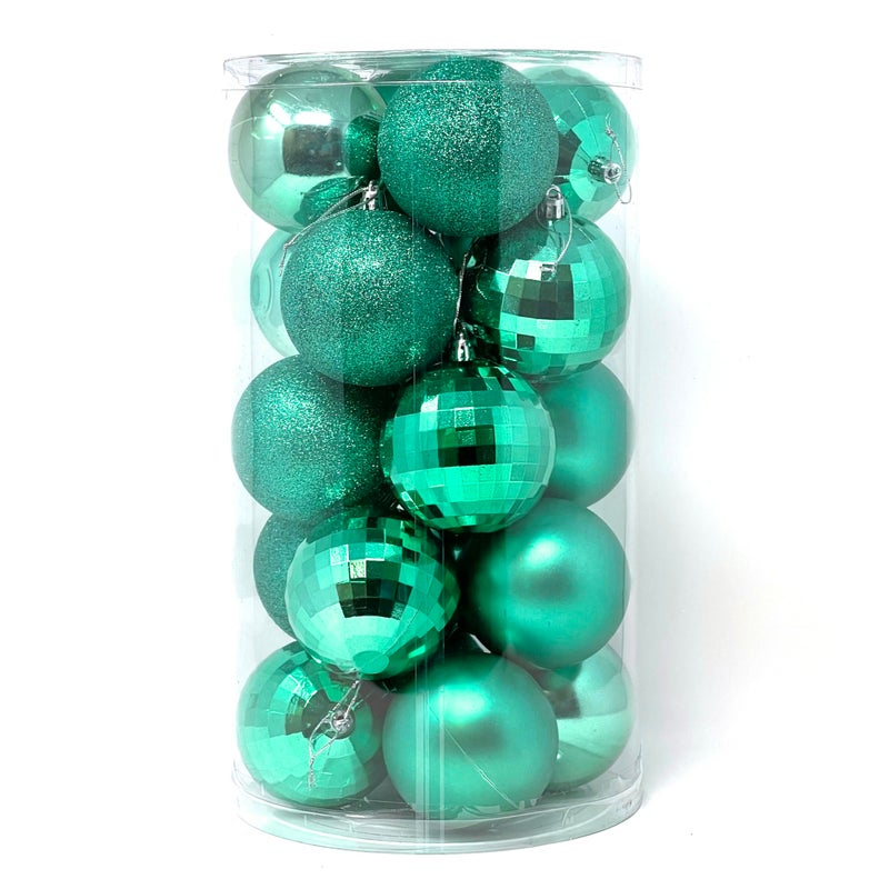 Allgala 20 PK 3 Inch 8CM Large Christmas Ornament Balls for Xmas Tree4 StyleTurquoise