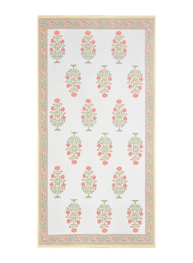 Texstylers Pure Cotton 6 Seater Dining Table Cloth - Rectangular Shape | 60x90 Inches | Washable & Durable Table Cover for Daily Use | Ideal for Home & Dining Decor, Orange Floral - Image 4