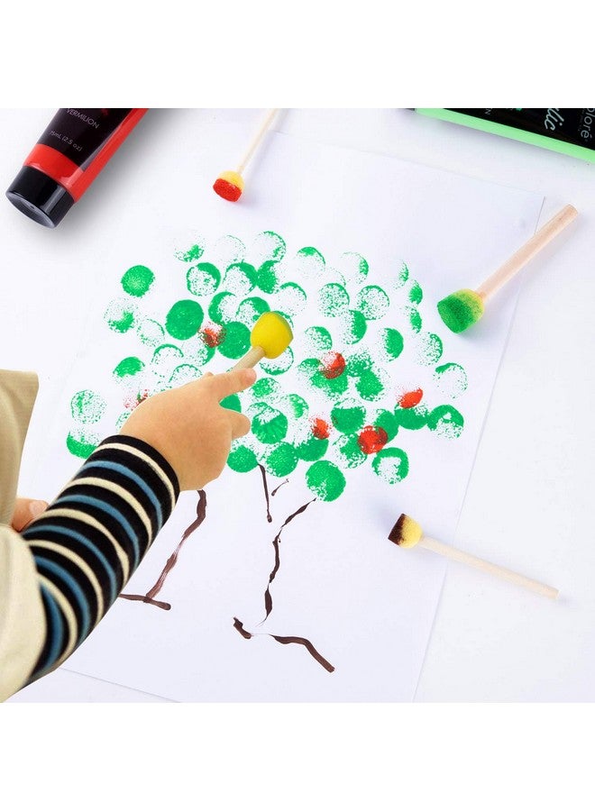 توريناليتال 24 قطعة من إسفنجات الطلاء للأطفال متنوعة الحجم فرش إسفنجية مستديرة لطلاء فرش الرغوة لأدوات الطلاء للأطفال - Image 5