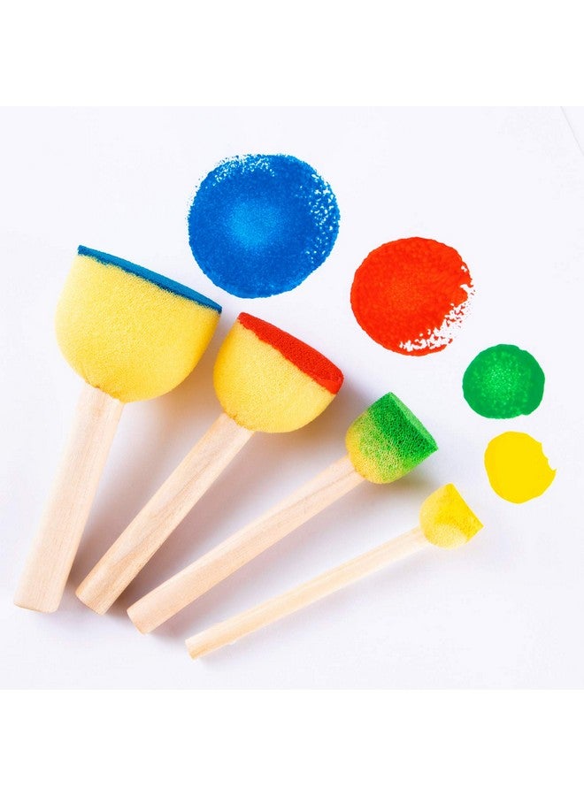 توريناليتال 24 قطعة من إسفنجات الطلاء للأطفال متنوعة الحجم فرش إسفنجية مستديرة لطلاء فرش الرغوة لأدوات الطلاء للأطفال - Image 3