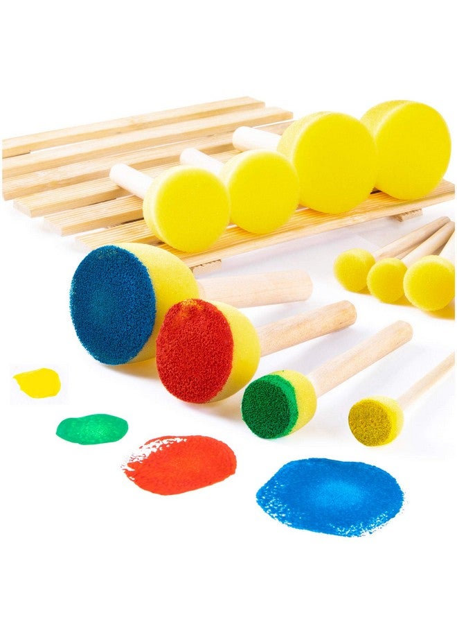 توريناليتال 24 قطعة من إسفنجات الطلاء للأطفال متنوعة الحجم فرش إسفنجية مستديرة لطلاء فرش الرغوة لأدوات الطلاء للأطفال - Image 2