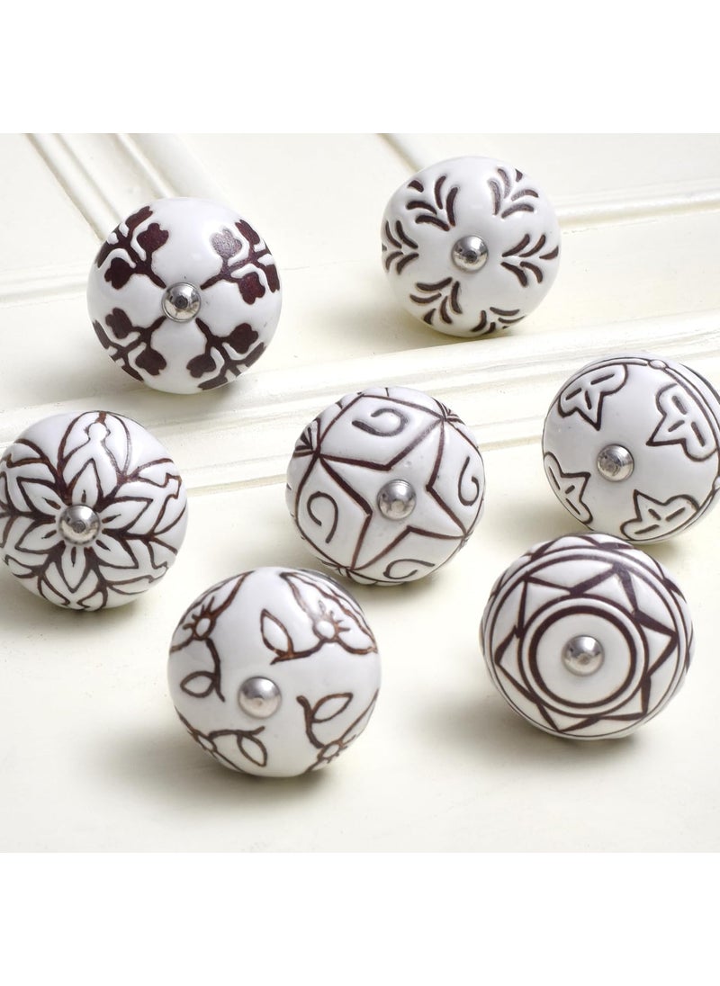 Indian-Shelf Cream White Ceramic Cabinet Knobs Dresser Knobs 12 Pack Drawer Pulls Vintage Knobs Decorative Knobs White Drawer Knobs Kitchen Cabinet Knobs Knobs Pulls Cream Cabinet Pulls Door Handles 15 