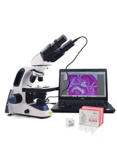 Swift SW380B 40X-2500X Magnification, Siedentopf Head, Research-Grade Binocular Compound Lab Microscope with Wide-Field 10X and 25X Eyepieces, Mechanical Stage, Ultra-Precise Focusing