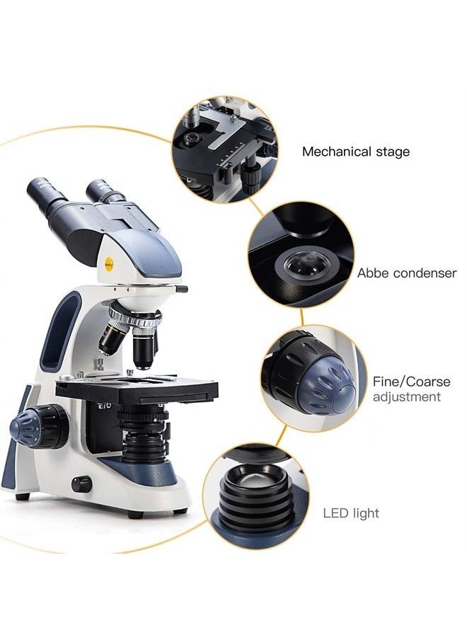 Swift - Swift SW380B 40X-2500X Magnification, Siedentopf Head, Research-Grade Binocular Compound Lab Microscope with Wide-Field 10X and 25X Eyepieces, Mechanical Stage, Ultra-Precise Focusing - Image 1