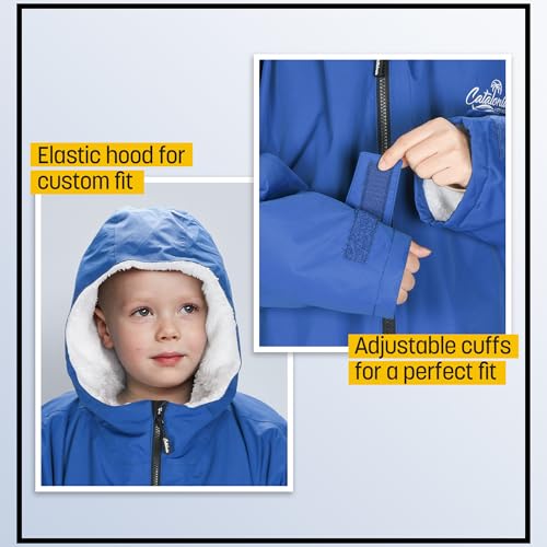 Catalonia Kids Waterproof Swim Parka with Hood, Windproof Fleece Swim Jacket, Warm Winter Swim Coat for Boys Girls Youth, Perfect for Swim Team, Beach, Pool - Image 2