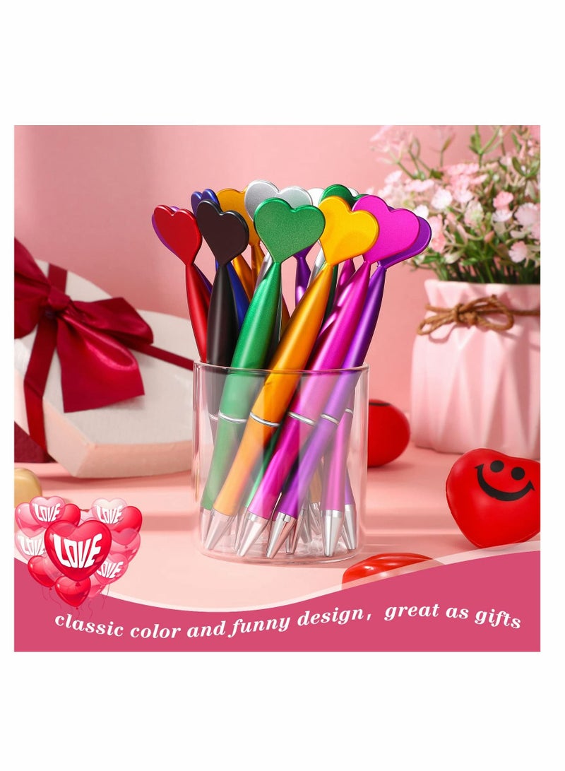 XiuWoo Heart Shaped Pens Ballpoint Spin Office 1 mm Black Gel Ink Rollerball Kids  Party Favor for School Supply (48 Pieces Multicolor) - Image 3