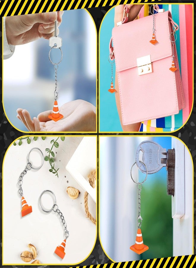 Otuuz Resin Traffic Cone Keychain Bulk for Multipurpose Construction Theme Party Favors Key Chain Engineering Sports Activity(24 Pcs,Orange) - Image 3