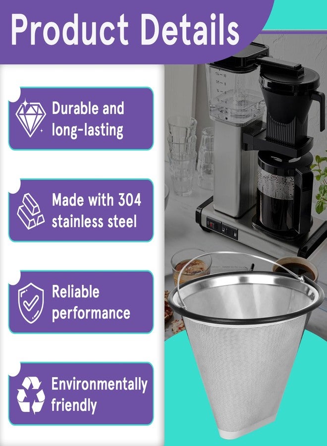 Kamrexi #4 Stainless Steel Coffee Filter Compatible with Technivorm Moccamaster KBGV, KBT, Upgraded Reusable Cone Coffee Filter, Sustainable Brewing and Durability, Maintain Coffee Quality - Image 4
