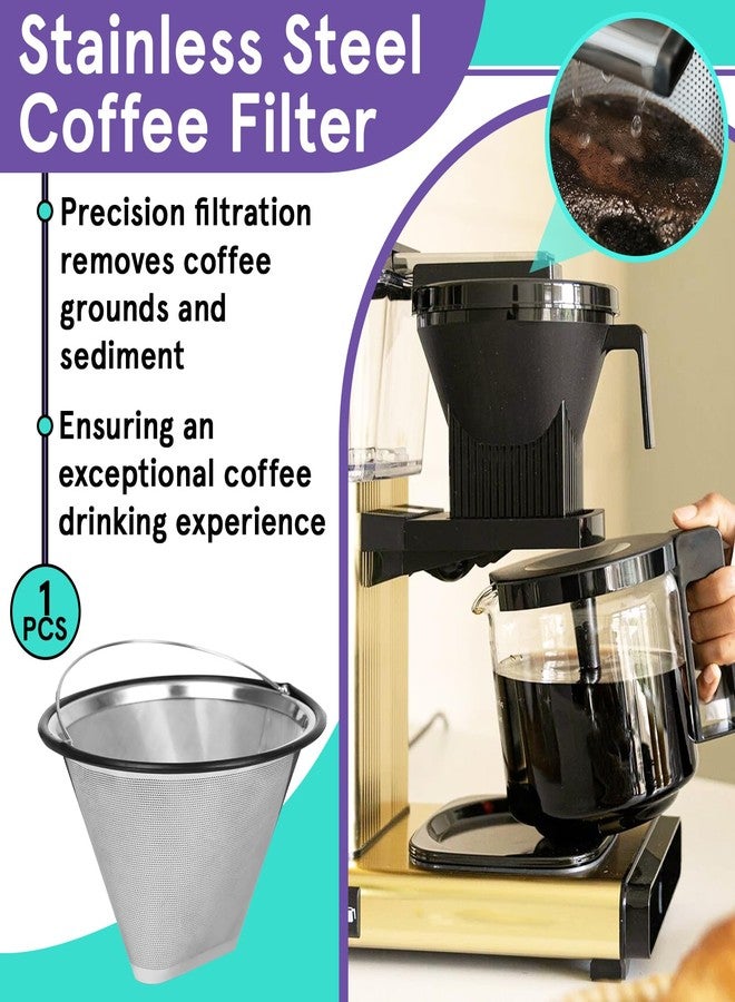 Kamrexi #4 Stainless Steel Coffee Filter Compatible with Technivorm Moccamaster KBGV, KBT, Upgraded Reusable Cone Coffee Filter, Sustainable Brewing and Durability, Maintain Coffee Quality - Image 2