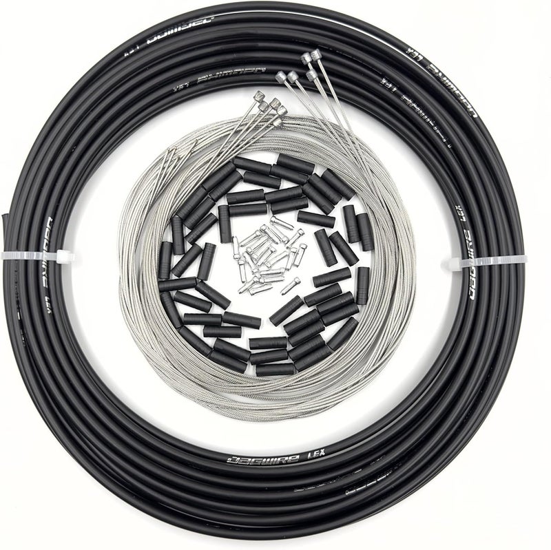 Farbetter Lined Bicycle Bike Derailleur/Shift Cable Housing, 4mm x 50ft, Including 50 PCS Cable End Caps Kit, The Most Trusted DIY Set for SRAM/Shimano Mountain Bike Road Bike (50ft+10 Inner Wires) - Image 1