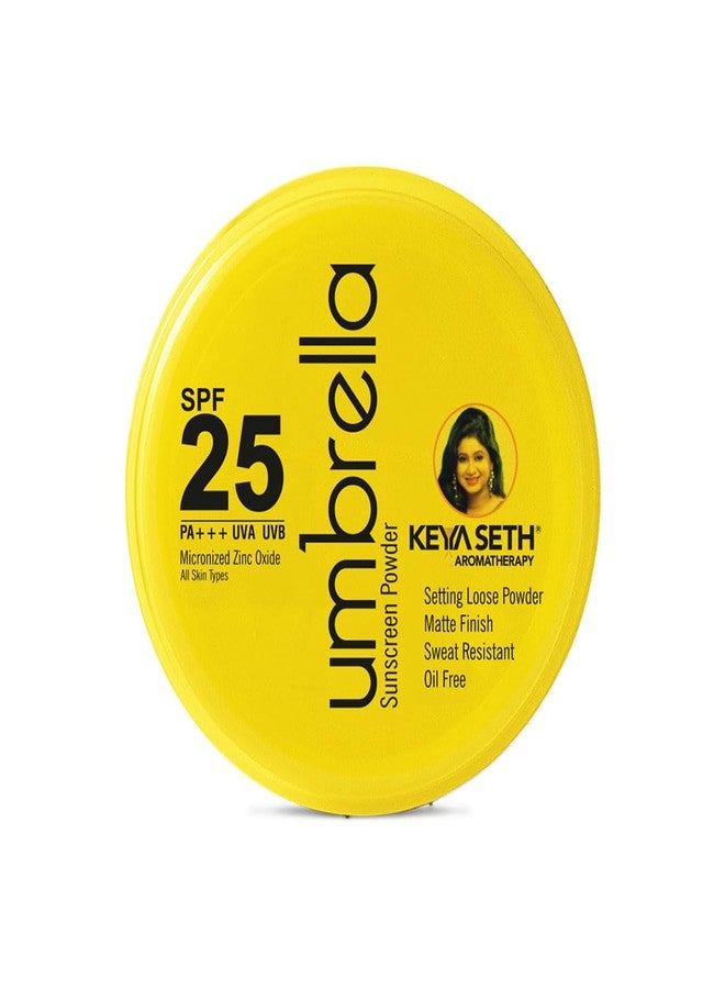 KEYA SETH AROMATHERAPY, DEVICE OF DROP Keya Seth Aromatherapy, Umbrella Sunscreen Powder SPF 25 With UV Protection, Sweat Resistant Formula, Makeup Setting & Finishing Loose Powder, Enriched with Micronized Zinc Oxide For Oily Skin (50gm) - Image 1