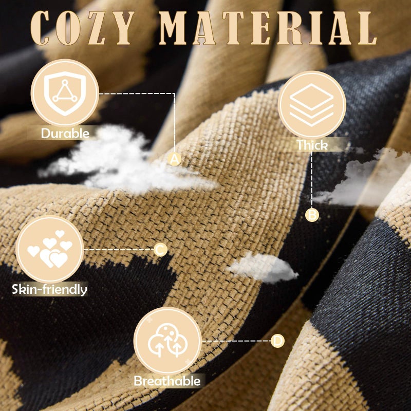 HANDONTIME Boho Geometric Couch Covers for Sofa Pet Friendly Taupe and Black Sofa Covers Washable Chenille Couch Blanket Cover for 2 3 Cushion Couches Pet Protector Furniture Cover Soft, 71" X 118" - Image 3
