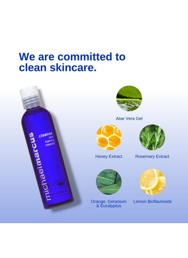 Michael Marcus - Foaming Aloe Cleanser With Honey Extract Cruelty Free Daily Face Wash For Men & Women Helps Moisturize & Support Skin Renewal Natural Skincare Product (4Oz Bottle) - Image 1