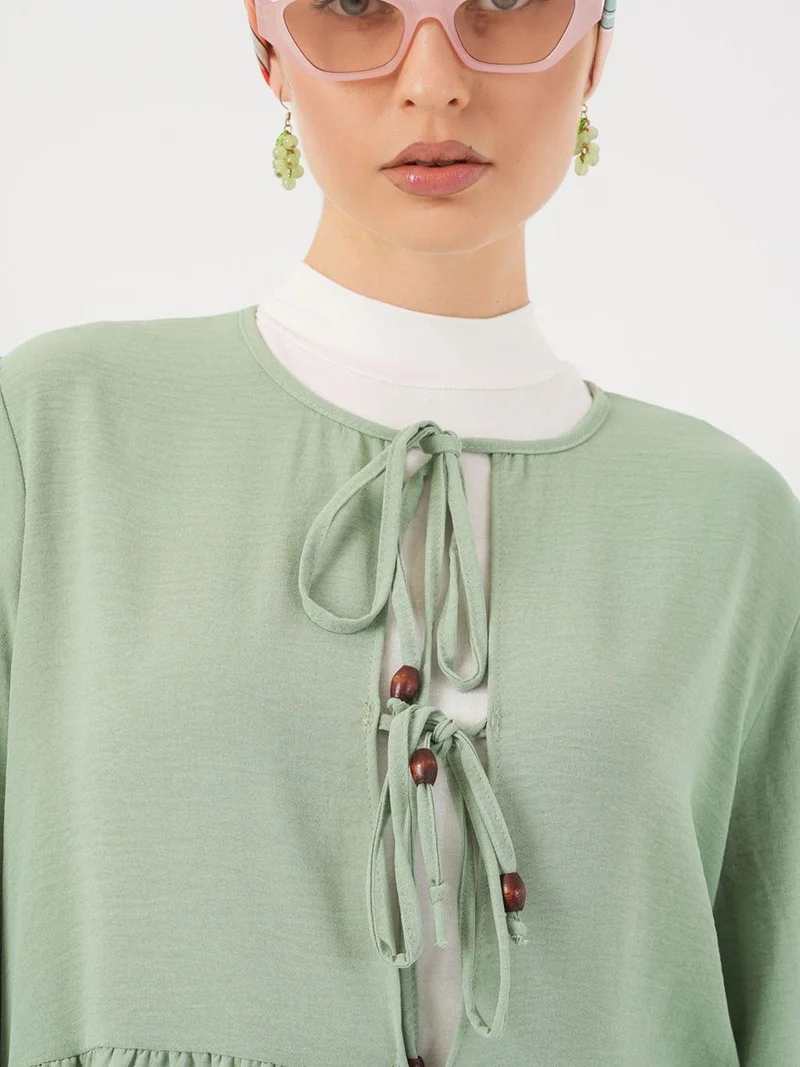 BIG DART BDART Crew Neck Long Tunic and Wide Leg Pants Set