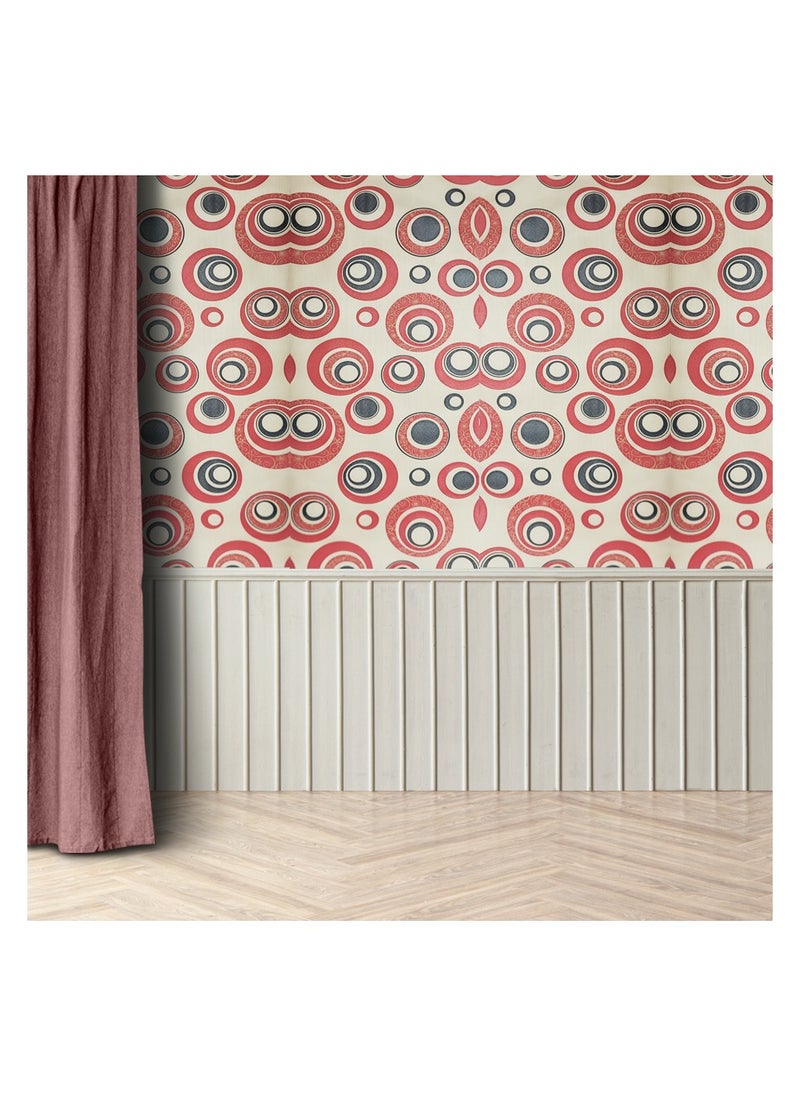 MAF Wallpaper - MAF Wallpaper BR560603 3D Embossed Wallpaper Abstract Circles Geometric Design Rounded Wallpaper, Non-Woven Wallpaper for Living Room, Bedroom, Hotel, Office, Restaurant & more - Red, Black & Cream - Image 1