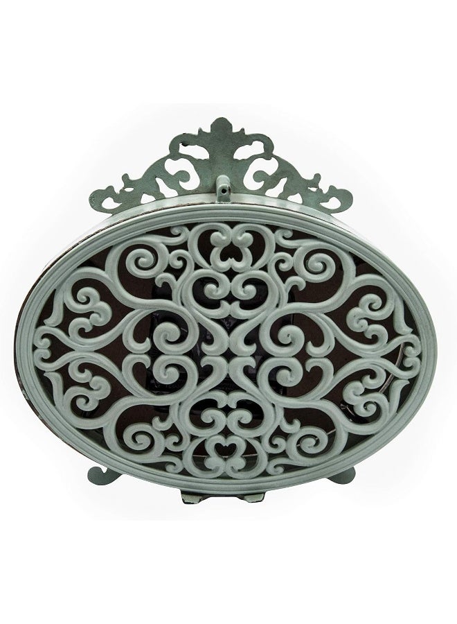 Creative Co-op Creative CoOp Green Antiqued Pewter Mantel Clock  - Image 2