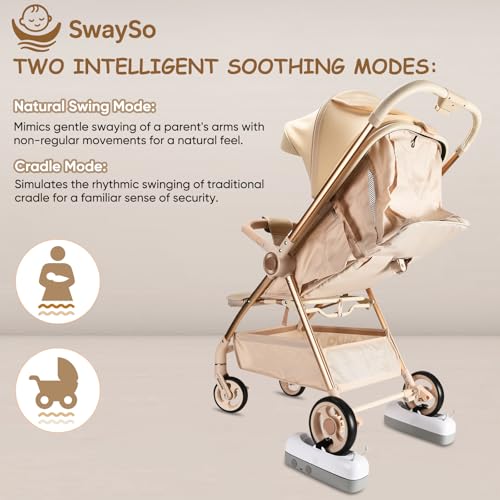 SwaySo- Automatic Stroller Rocker Attachment – Smart Infant Soother for Peaceful Sleep – Rechargeable, Remote Control, Two Soothing Modes – Single-Wheel Lightweight Strollers Only - Image 5