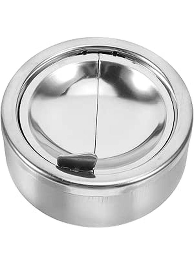 Stainless Steel Ashtray With Lid Windproof Smokeless Ash Jar For Indoor Outdoor Use - Image 1