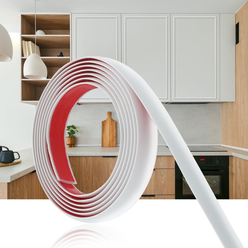 JSIWOTH Peel and Stick Wall Molding Trim 10ft - Self-Adhesive Flexible PVC Molding for Walls, Baseboards, Mirrors & Home Decor, White (Paintable) - Image 1