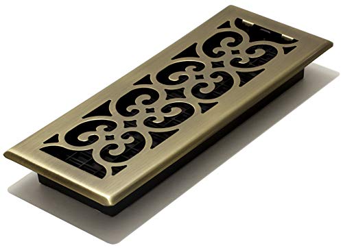 Decor Grates سجل أرضي بتصميم متعرج SPH412-A، 4x12 بوصة، تشطيب نحاسي عتيق - Image 1